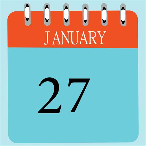 January 27 Calendar Daily Icon Date Month 26263702 Vector Art At