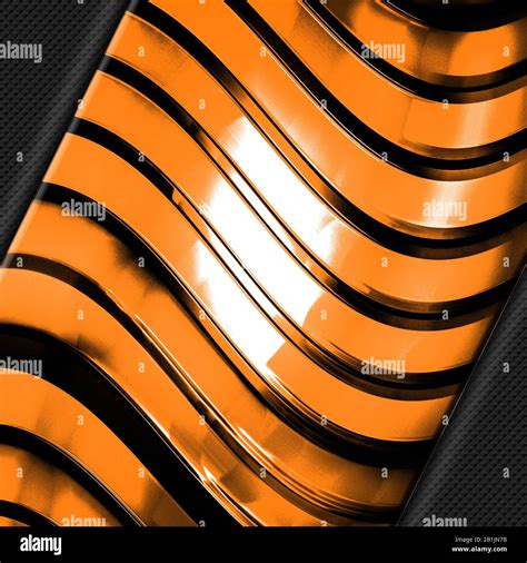 Orange And Black Shiny Metal Background And Mesh Texture Metal