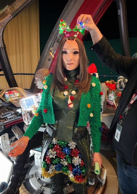 James Gunn Shares Bts Image Of Pom Klementieff In Gotg Holiday Special