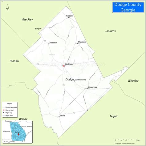 Map Of Dodge County Georgia