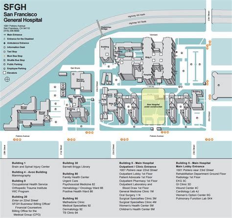 San Francisco General Hospital Medical Center Map
