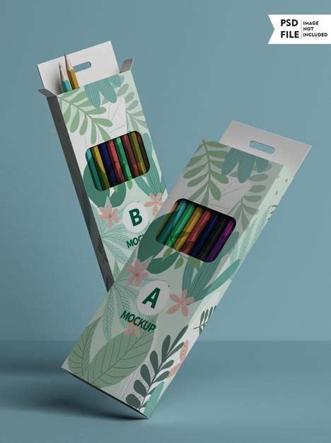 Premium Psd Colored Pencil Packaging Mockup Packaging Mockup
