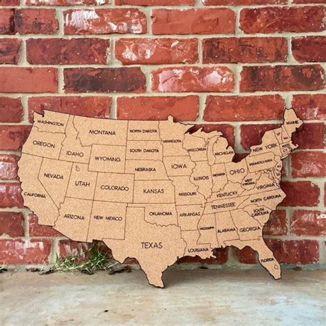 Medium United States Corkboard Map With State Names By Amaginarium