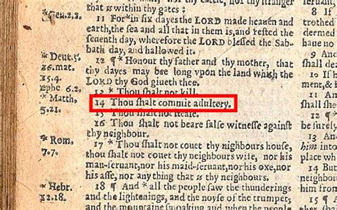 A Typo In The Bible Once Made Adultery Mandatory