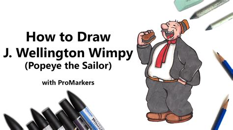 How To Draw And Color J Wellington Wimpy From Popeye The Sailor With