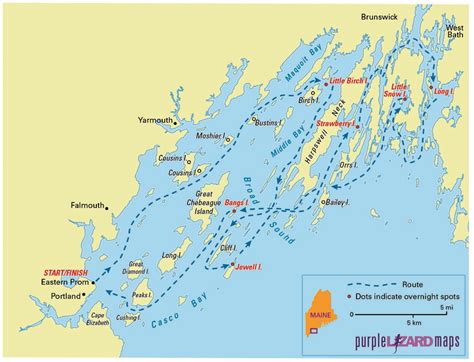 Maine Island Trail Map Pacific Centered World Map