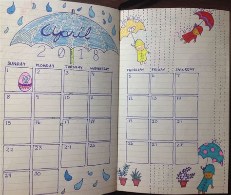 Casual April Bullet Journal Calendar Bujo Ideas For Students