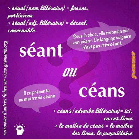 Gramemoséant Ou Céans Distinguer Les Homophones Gramemo Les Homophones French Grammar