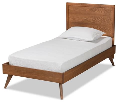 Bowery Hill Walnut Brown Finished Wood Twin Size Platform Bed
