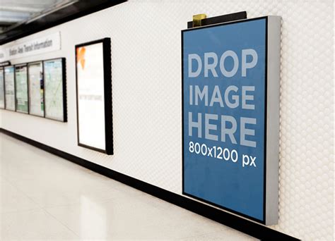 Download Poster Mockup on a Subway Corridor on Behance