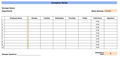 Free Employee Attendance Sheet Templates Excel And Pdf