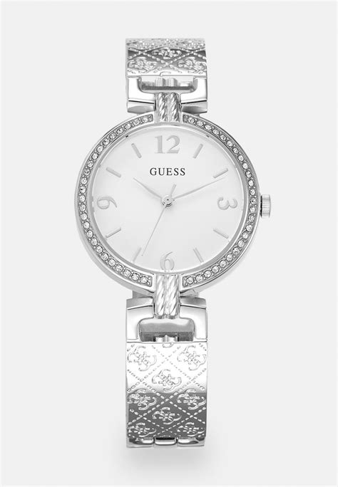 Guess Ladies Dress Watch Silver Coloured Uk