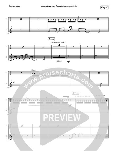 Heaven Changes Everything Percussion Sheet Music PDF Big Daddy Weave PraiseCharts