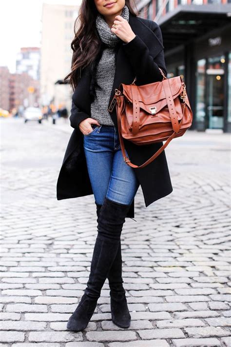 Stuart Weitzman Boots With Jeans Outfit With Thigh High Boots Boots