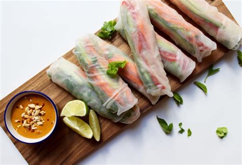 ¾ pound cooked shelled shrimp. Vietnamese Spring Rolls Recipe with Spicy Peanut Sauce - Travel Alphas