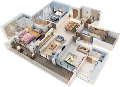 3 Bhk And 4bhk Floor Plans Bluegrass Residences House Floor Design