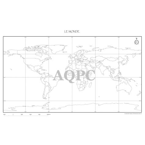 Blank World Map Small Laminated Our Products Aux Quatre Points