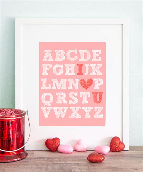 Pink Heart Decor Digital Download Hearts Printable Wall Art Heart