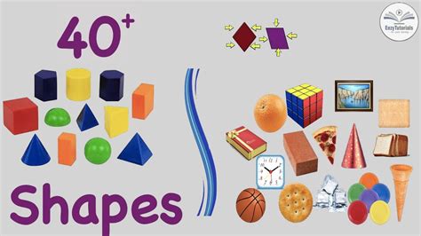 40 Shapes In English 1d 2d And 3d Shapes Youtube