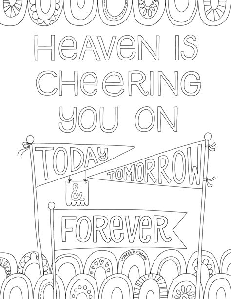 Just What I {squeeze} In Heaven Is Cheering You On Free Lds Coloring Page Lds Coloring