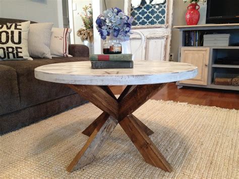 Diy Coffee Table Easy X Base Table With Round Top