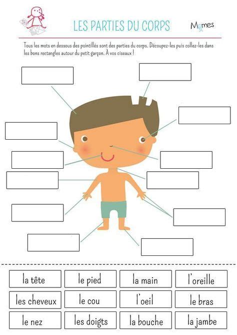 French Parts Of The Body Cut And Paste Worksheet Les Parties Du Corps Frenchlanguagelearning