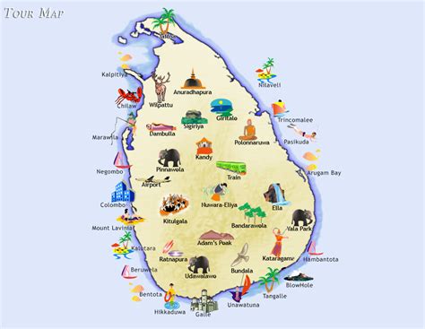 Tourism Map Of Sri Lanka Srilankaguideathula Tours