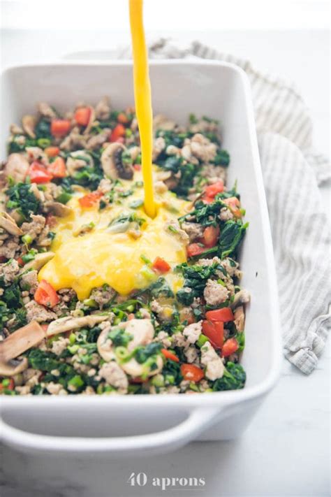 Make it for a comforting brunch or meal prep it to have on hand for the week. Whole30 Breakfast Casserole with Sausage, Eggs, Spinach ...