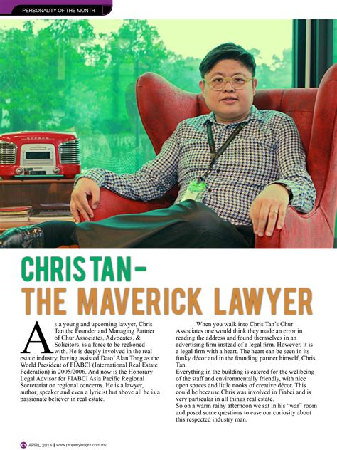 Chris Tan - The Maverick Lawyer - Chur Associates ® Advocates