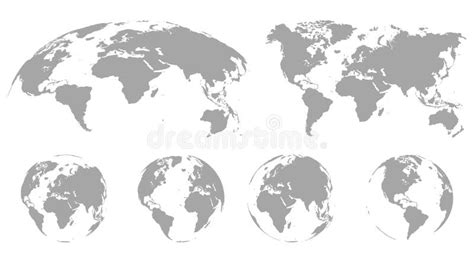 Planet Earth The Earth World Map On White Background Vector