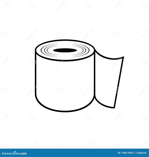 Toilet Paper Roll Outline Illustration Stock Illustration