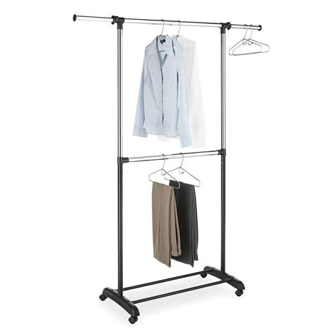 Zimtown Rolling Clothes Rack Single Rail Hanging Garment Bar Drying