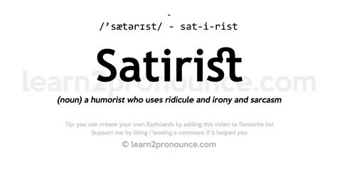 Satirist Pronunciation And Definition Youtube
