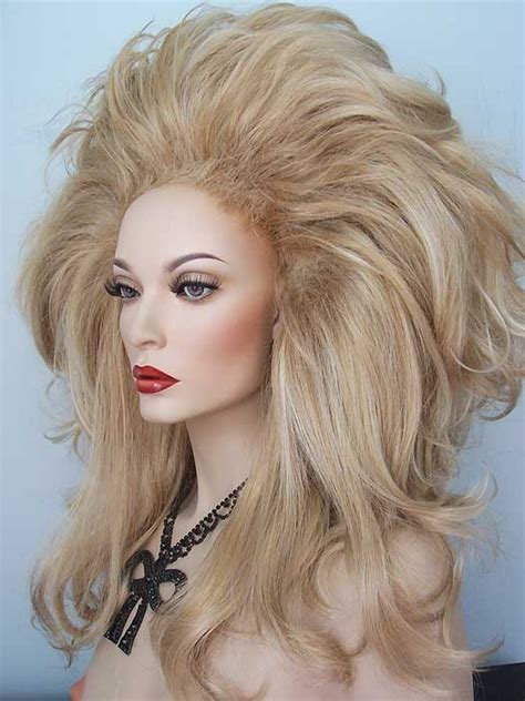 Huge Rooted Drag Wig 2 Versions Of Highlighted Golden Blonde Ron