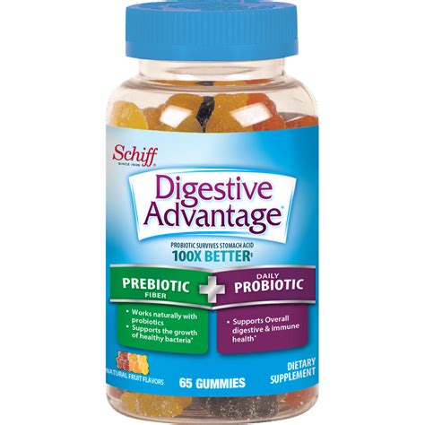 Digestive Advantage Prebiotic Fiber Plus Probiotic Gummies 65 Count