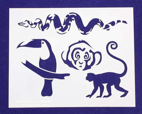 Jungle Animals Stencil Set 8 X 10 Stencil 14 Etsy