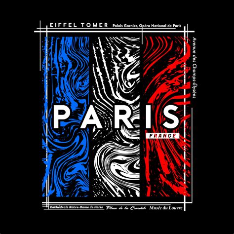 Paris T Shirt And Poster Graphic Design In Abstract Style Vector