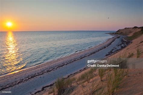 Sunset Over Duck Harbor Beach Wellfleet Cape Cod Massachusetts Usa High