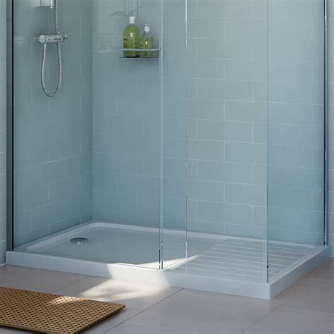 Cooke And Lewis Rectangular Shower Tray L1300mm W800mm D40mm Departments Diy At Bandq