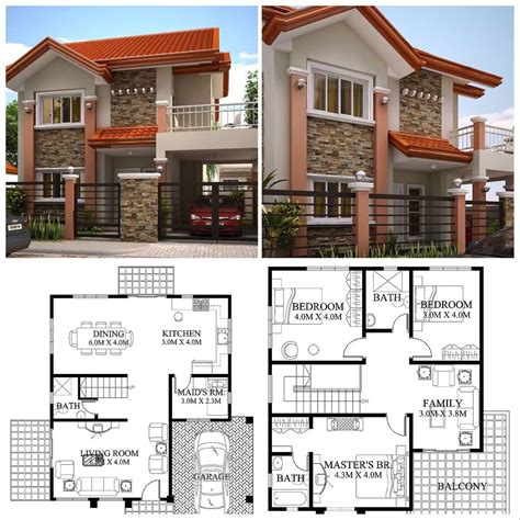 Two Storey House Design With Floor Plan In The Philippines House Plan