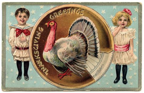Free Vintage Clip Art Cutest Thanksgiving Postcard The Graphics Fairy