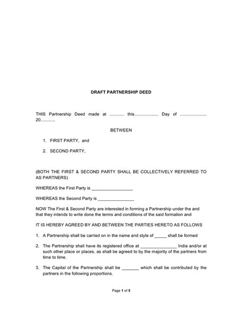 Sample Partnership Agreement Download Free Documents For Pdf Word