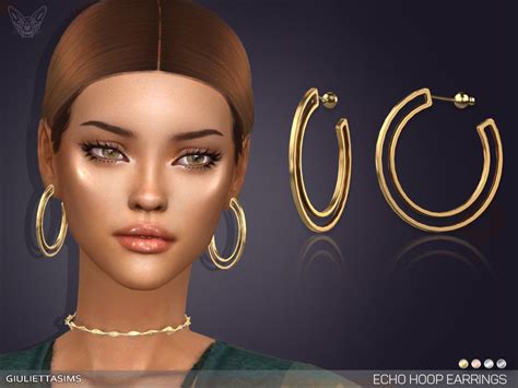 Sims 4 — Echo Hoop Earrings By Giuliettasims— 4 Swatches Base Game