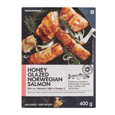 Frozen Lightly Smoked Honeyed Norwegian Salmon 400 G Za