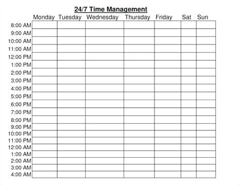 20 Weekly Hourly Planner Template Excel