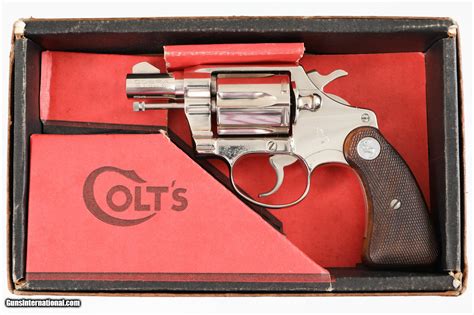 Colt Cobra Nickel 2 18 38spl 6 Roud Wood Grips Very Good 1971 Box