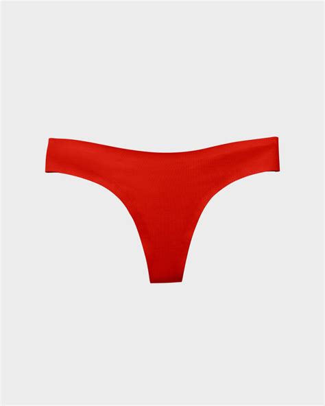 Poppy Red Thong Panties Seamless Luxury Thong Eby™