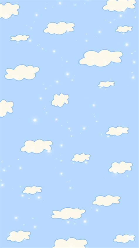 The Sky Is Full Of Clouds And Stars On Its Blue Backgrounnd