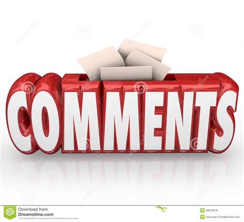 Comments Submit Ideas Suggestion Word Box Feedback Reviews Stock ...
