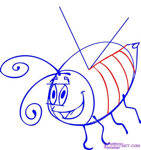 How To Draw A Cartoon Bumble Bee Step By Step Bugs